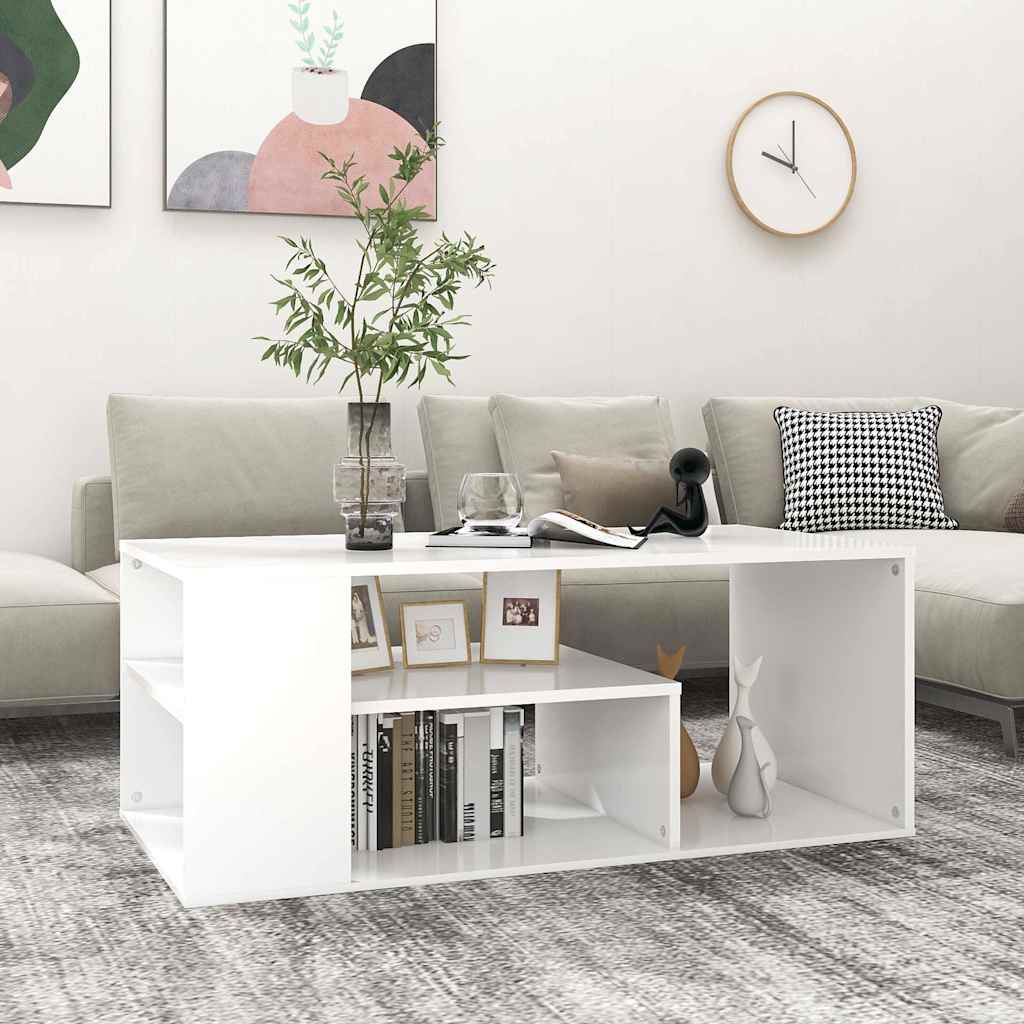 806921 vidaXL Coffee Table White 100x50x40 cm Engineered Wood