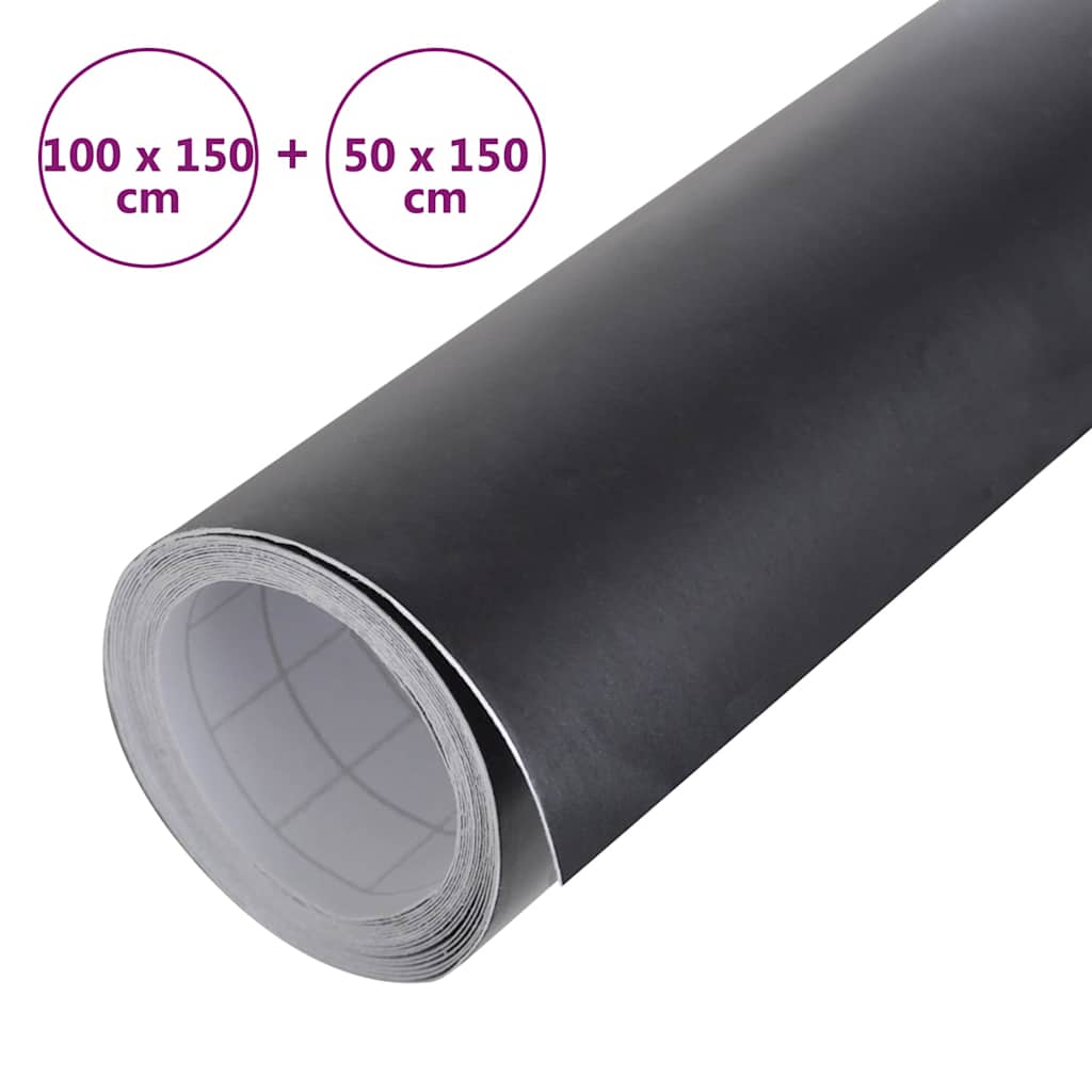 Car Films 2 pcs Matt Black 100x150 cm+50x150 cm