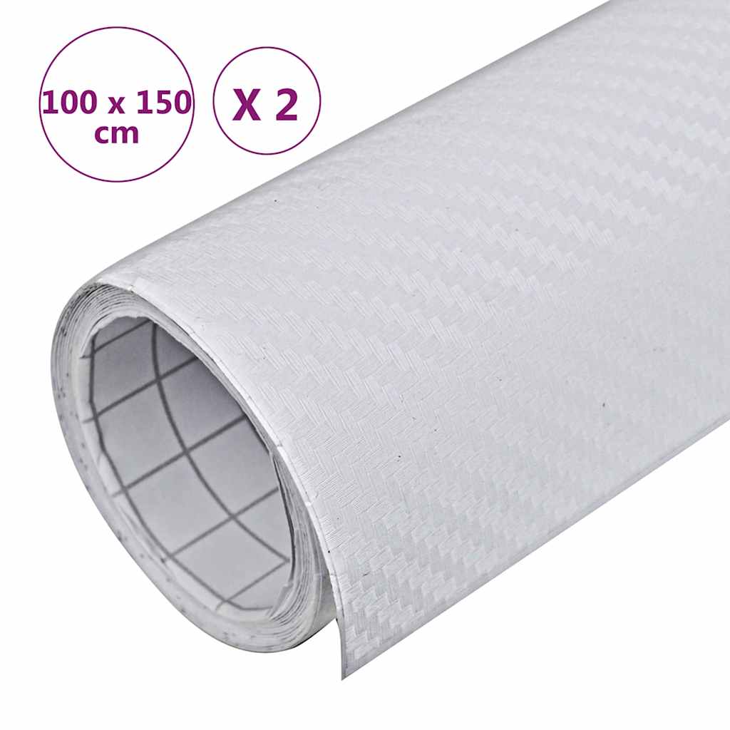 Car Films 2 pcs 3D White 100x150 cm