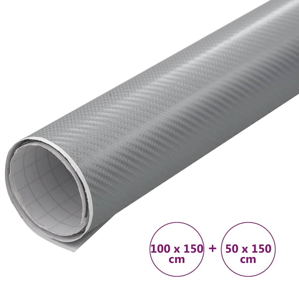 Car Films 2 pcs 4D Silver 100x150 cm+50x150 cm