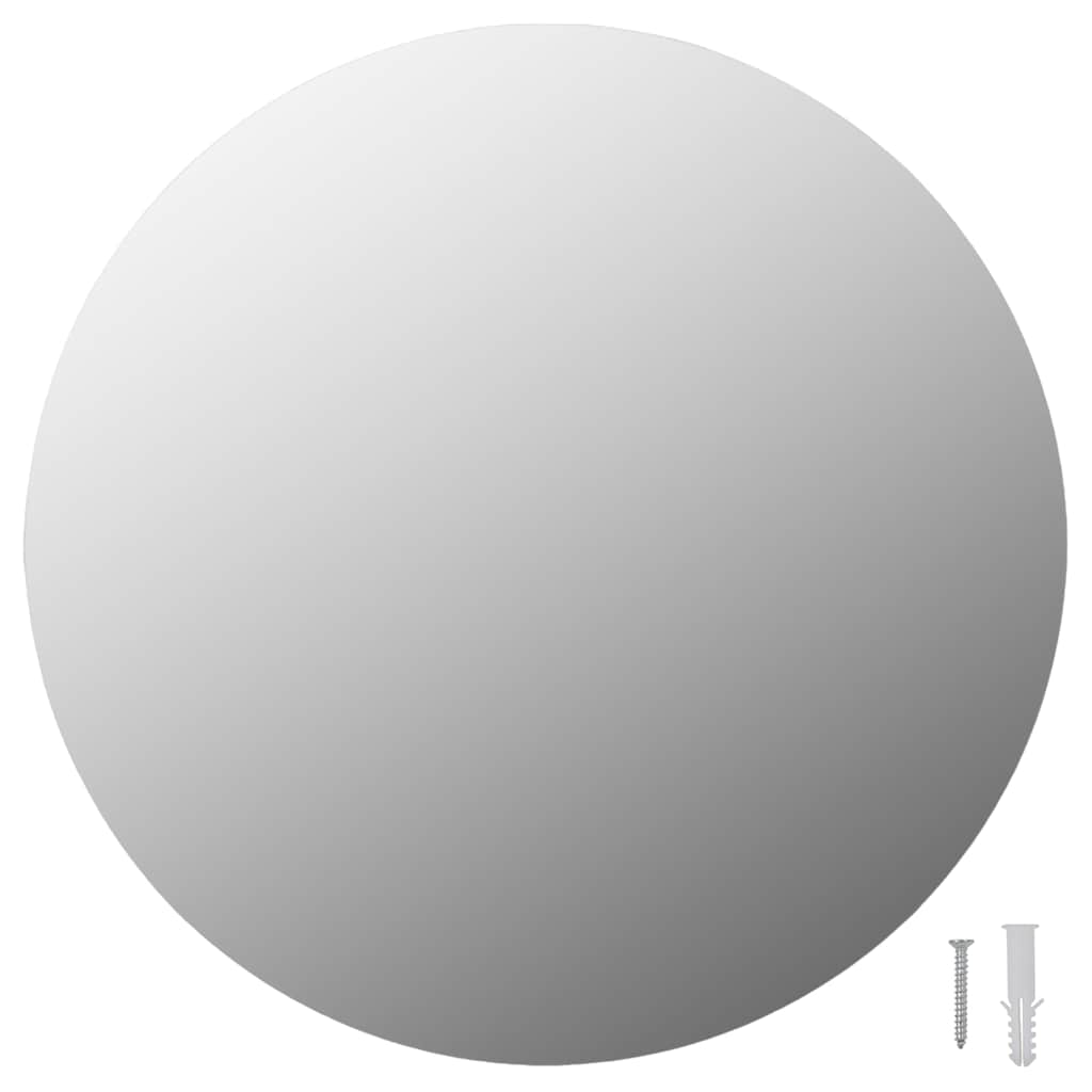 3078639 vidaXL Wall Mirror with LED Lights Round Glass (245702+335864)