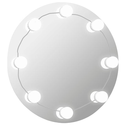 Wall Mirror with LED Lights Round Glass