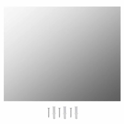 Wall Frameless Mirror with LED Lights Rectangular Glass