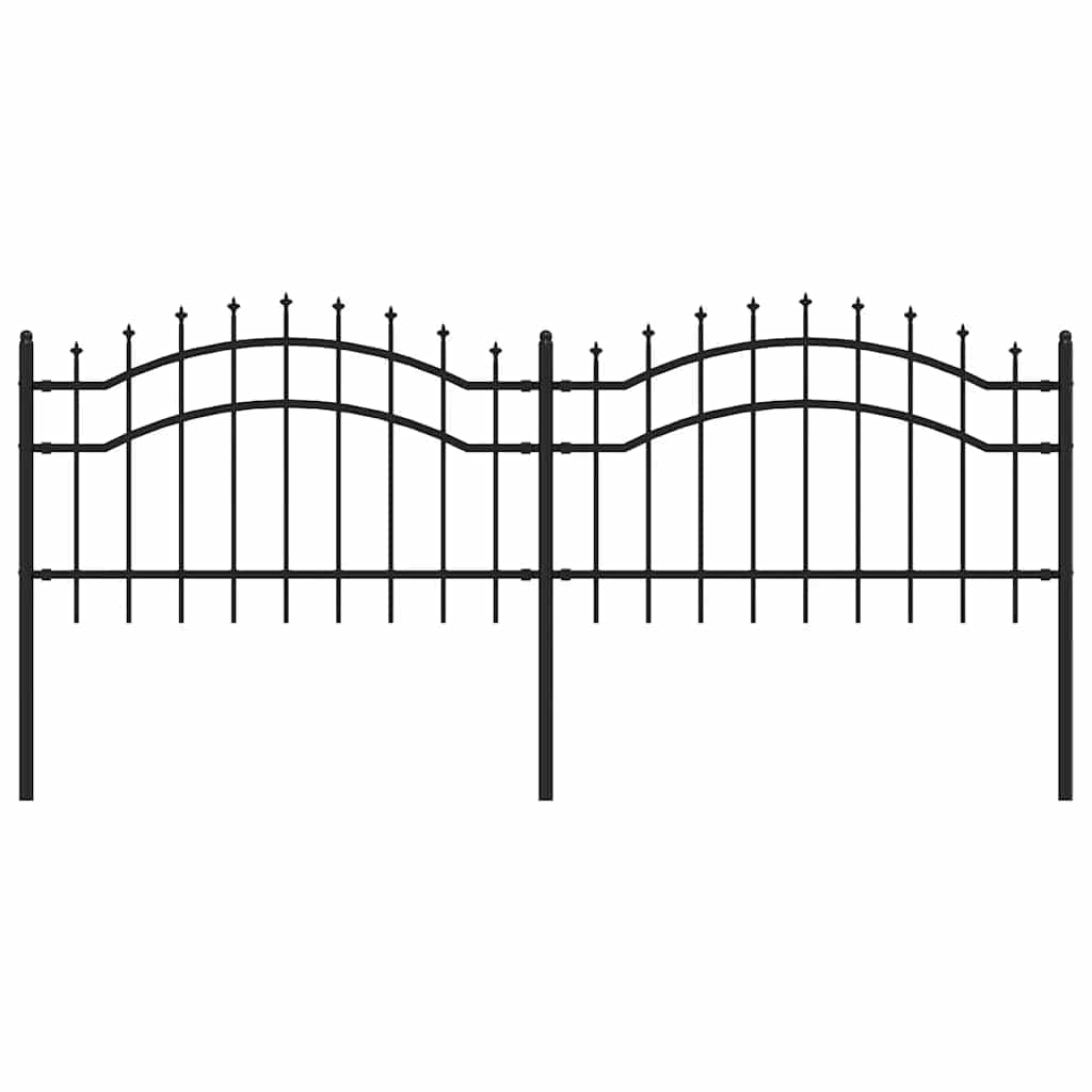 Garden Fence Woerden with Spear Top Black 240x75 cm Steel