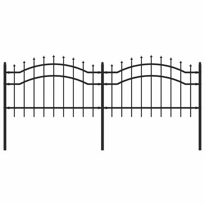 Garden Fence Woerden with Spear Top Black 240x75 cm Steel