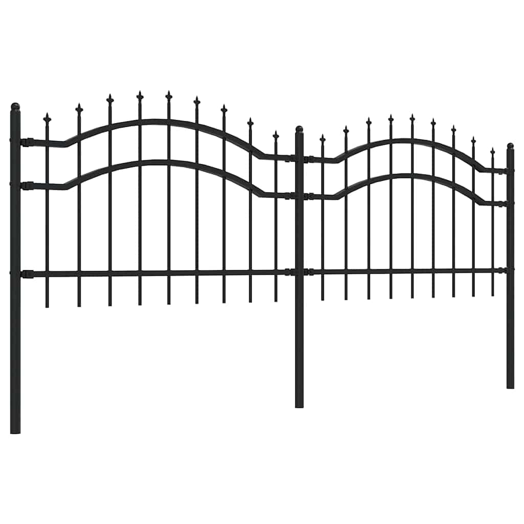 Garden Fence Woerden with Spear Top Black 240x75 cm Steel