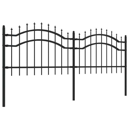 Garden Fence Woerden with Spear Top Black 240x75 cm Steel