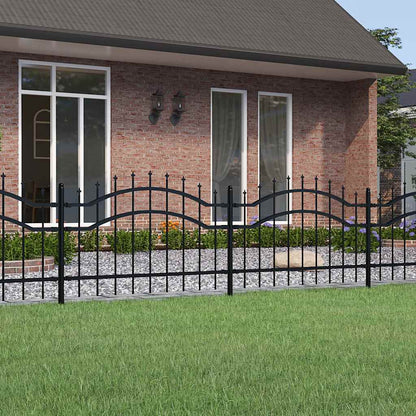 Garden Fence Woerden with Spear Top Black 240x75 cm Steel