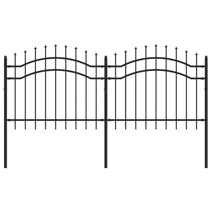 Garden Fence Woerden with Spear Top Black 240x100 cm Steel