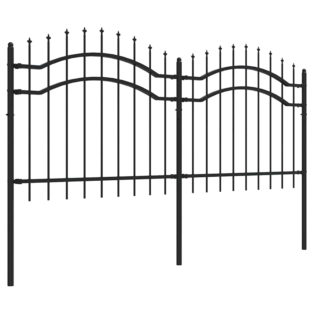 Garden Fence Woerden with Spear Top Black 240x100 cm Steel