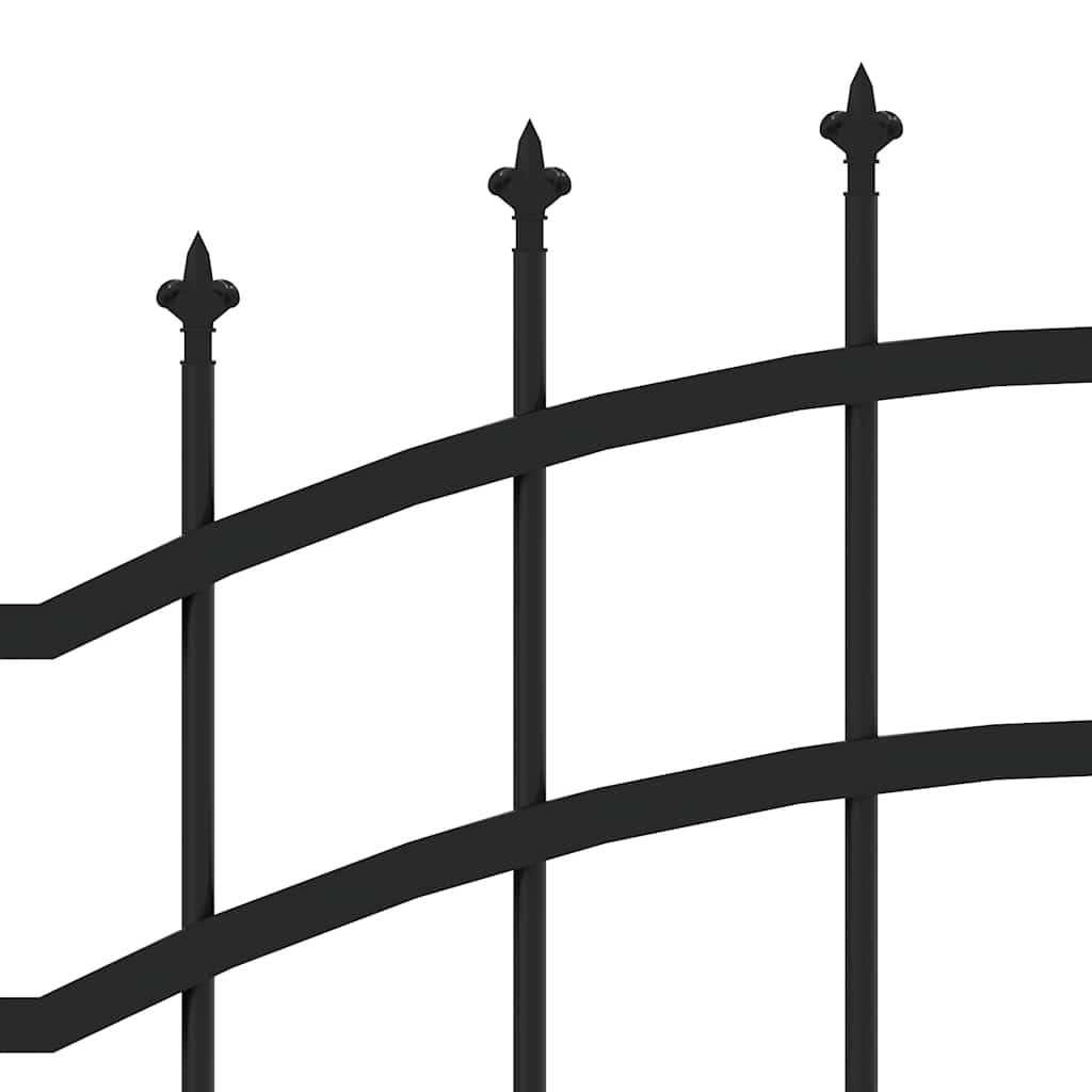 Garden Fence Woerden with Spear Top Black 240x100 cm Steel