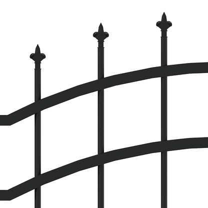 Garden Fence Woerden with Spear Top Black 240x100 cm Steel