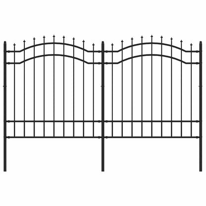 Garden Fence Woerden with Spear Top Black 240x125 cm Steel