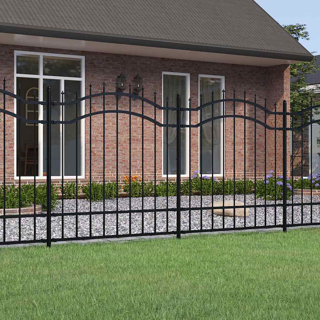 Garden Fence Woerden with Spear Top Black 240x125 cm Steel
