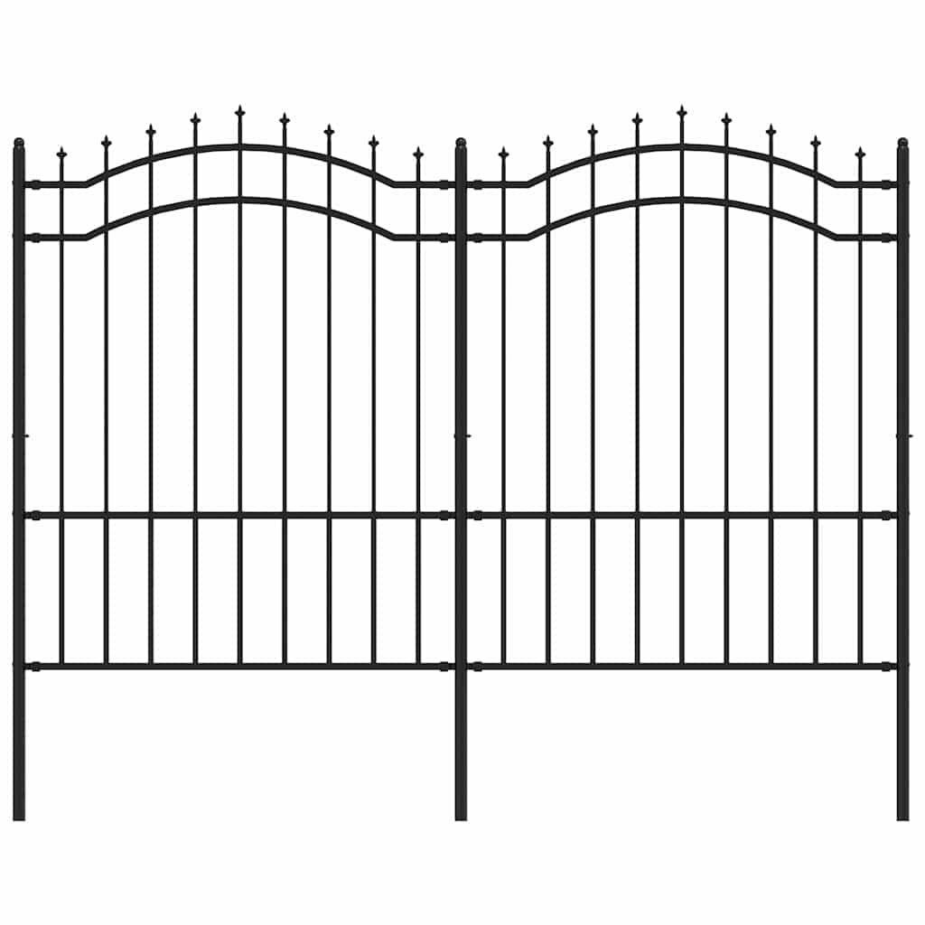 Garden Fence Woerden with Spear Top Black 240x150 cm Steel