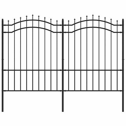 Garden Fence Woerden with Spear Top Black 240x150 cm Steel
