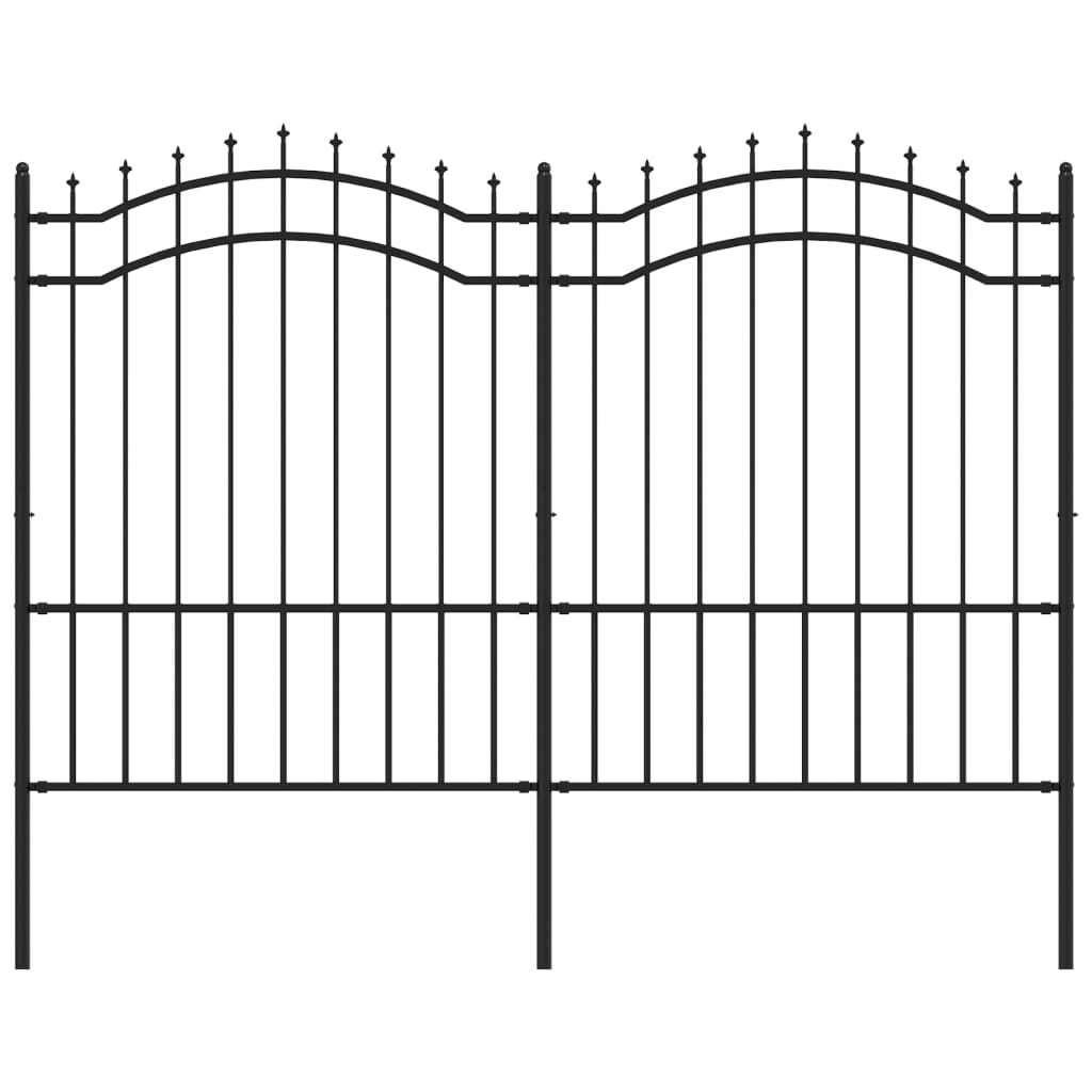 Garden Fence Woerden with Spear Top Black 240x150 cm Steel