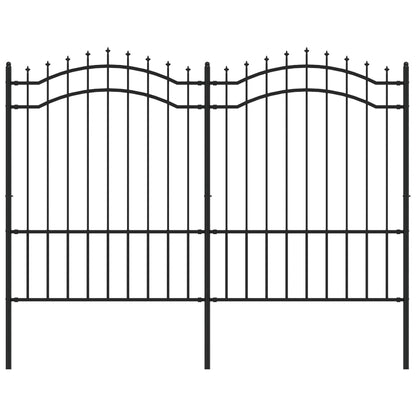 Garden Fence Woerden with Spear Top Black 240x150 cm Steel