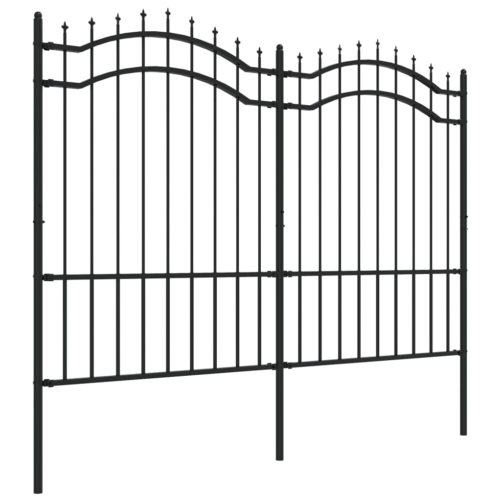 Garden Fence Woerden with Spear Top Black 240x150 cm Steel