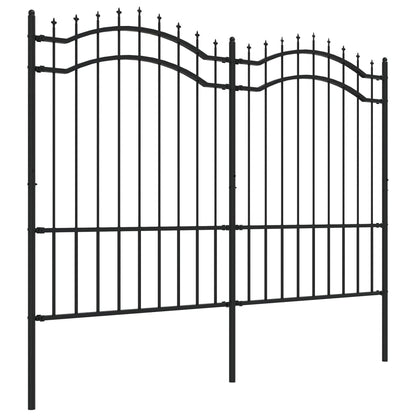 Garden Fence Woerden with Spear Top Black 240x150 cm Steel