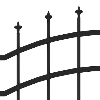 Garden Fence Woerden with Spear Top Black 240x150 cm Steel