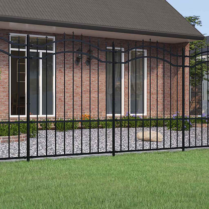 Garden Fence Woerden with Spear Top Black 240x150 cm Steel