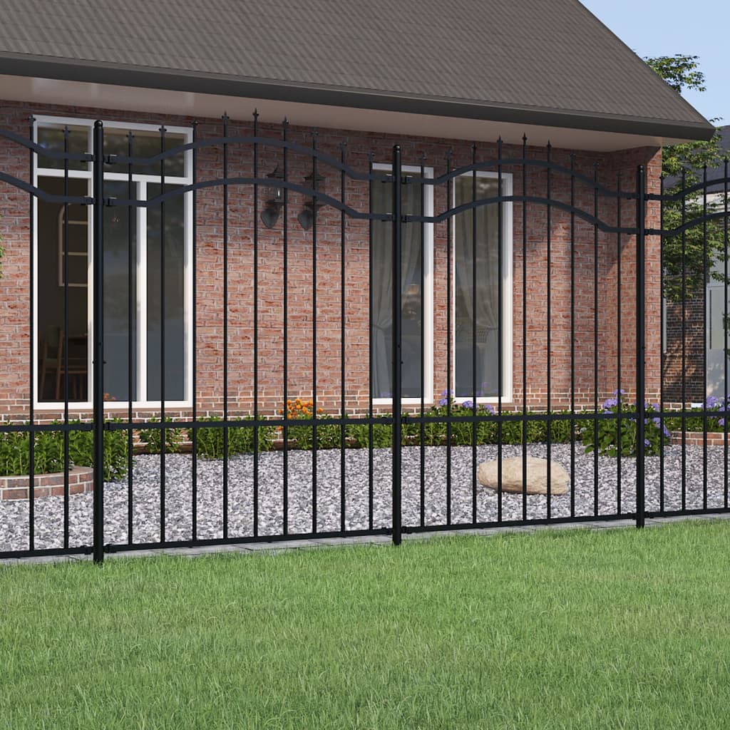 Garden Fence Woerden with Spear Top Black 240x150 cm Steel