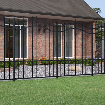 Garden Fence Woerden with Spear Top Black 240x150 cm Steel