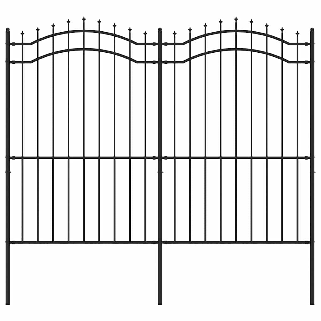 Garden Fence Woerden with Spear Top Black 240x175 cm Steel