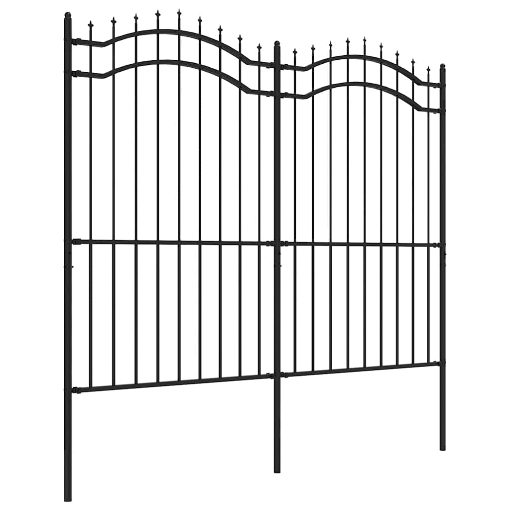 Garden Fence Woerden with Spear Top Black 240x175 cm Steel