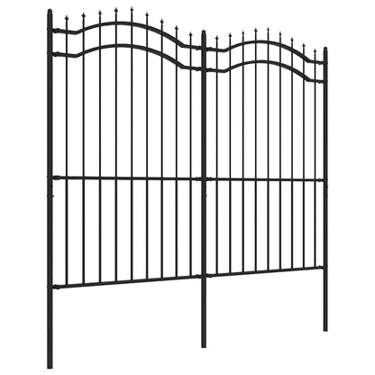 Garden Fence Woerden with Spear Top Black 240x175 cm Steel