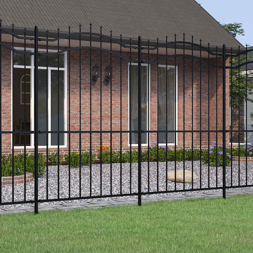Garden Fence Woerden with Spear Top Black 240x175 cm Steel