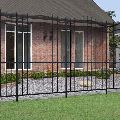 Garden Fence Woerden with Spear Top Black 240x175 cm Steel