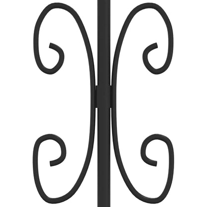 Garden Fence KAMPEN with Spear Top Black 240x100 cm Steel