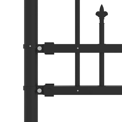 Garden Fence KAMPEN with Spear Top Black 240x150 cm Steel