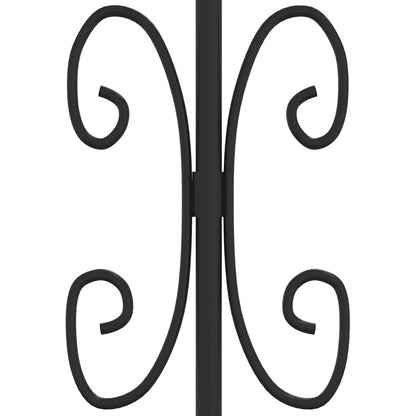 Garden Fence Kampen with Spear Top Black 240x150 cm Steel