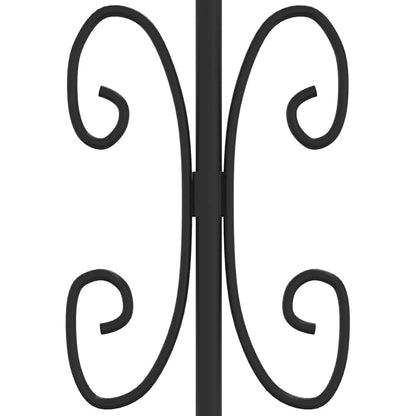 Fence Gate with Spear Top Black 406x125 cm Powder-coated Steel