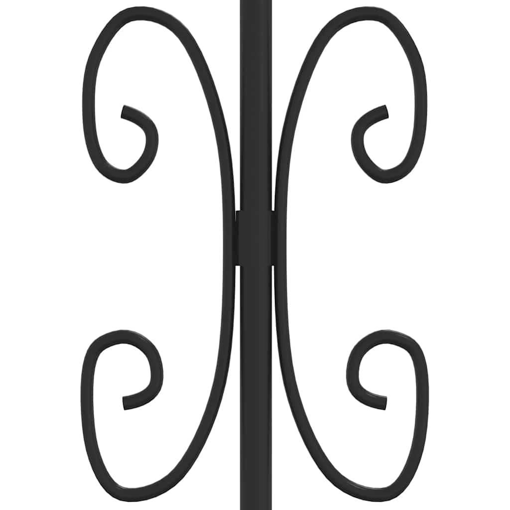 Fence Gate with Spear Top Black 406x175 cm Powder-coated Steel