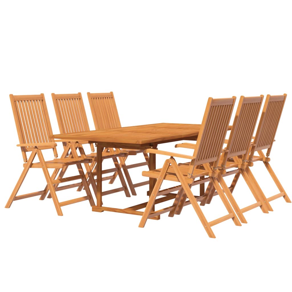 Garden Dining Set | Natural wood | Solid acacia wood | Medium | Foldable
