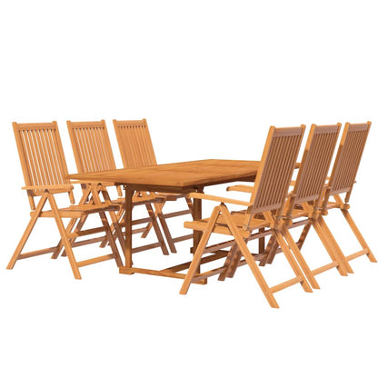 Garden Dining Set | Natural wood | Solid acacia wood | Medium | Foldable