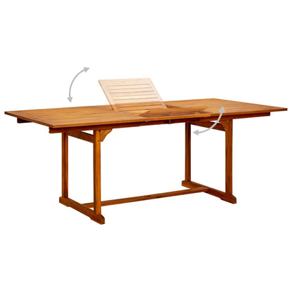 Garden Dining Set | Natural wood | Solid acacia wood | Medium | Foldable