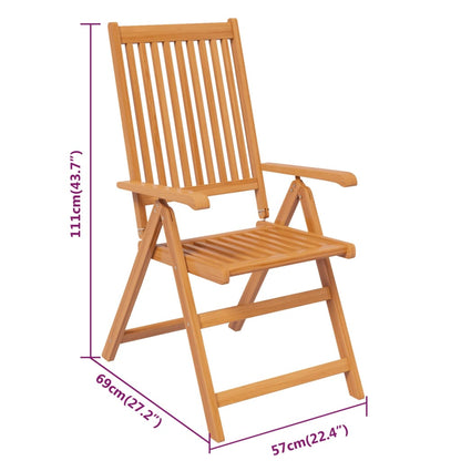 Garden Dining Set | Natural wood | Solid acacia wood | Medium | Foldable