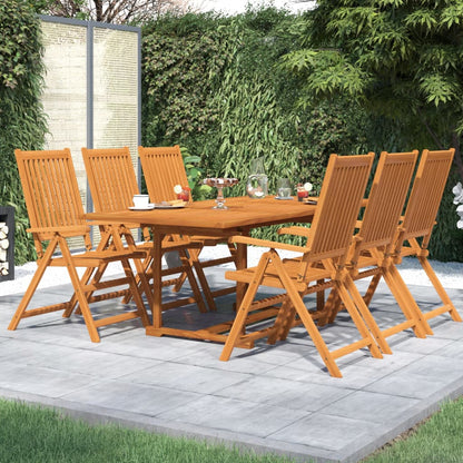 Garden Dining Set | Natural wood | Solid acacia wood | Medium | Foldable