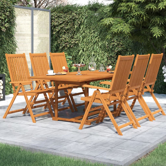 7 Piece Garden Dining Set Solid Wood Acacia 150-200 cm