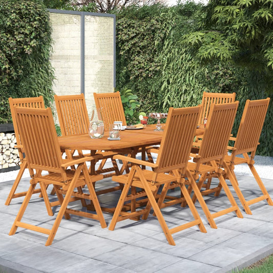 9 Piece Garden Dining Set Solid Wood Acacia 160-240 cm