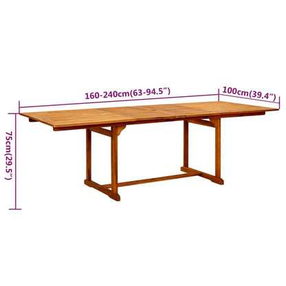 Garden Dining Set | Natural Wood | Solid acacia wood | Large | Extendable
