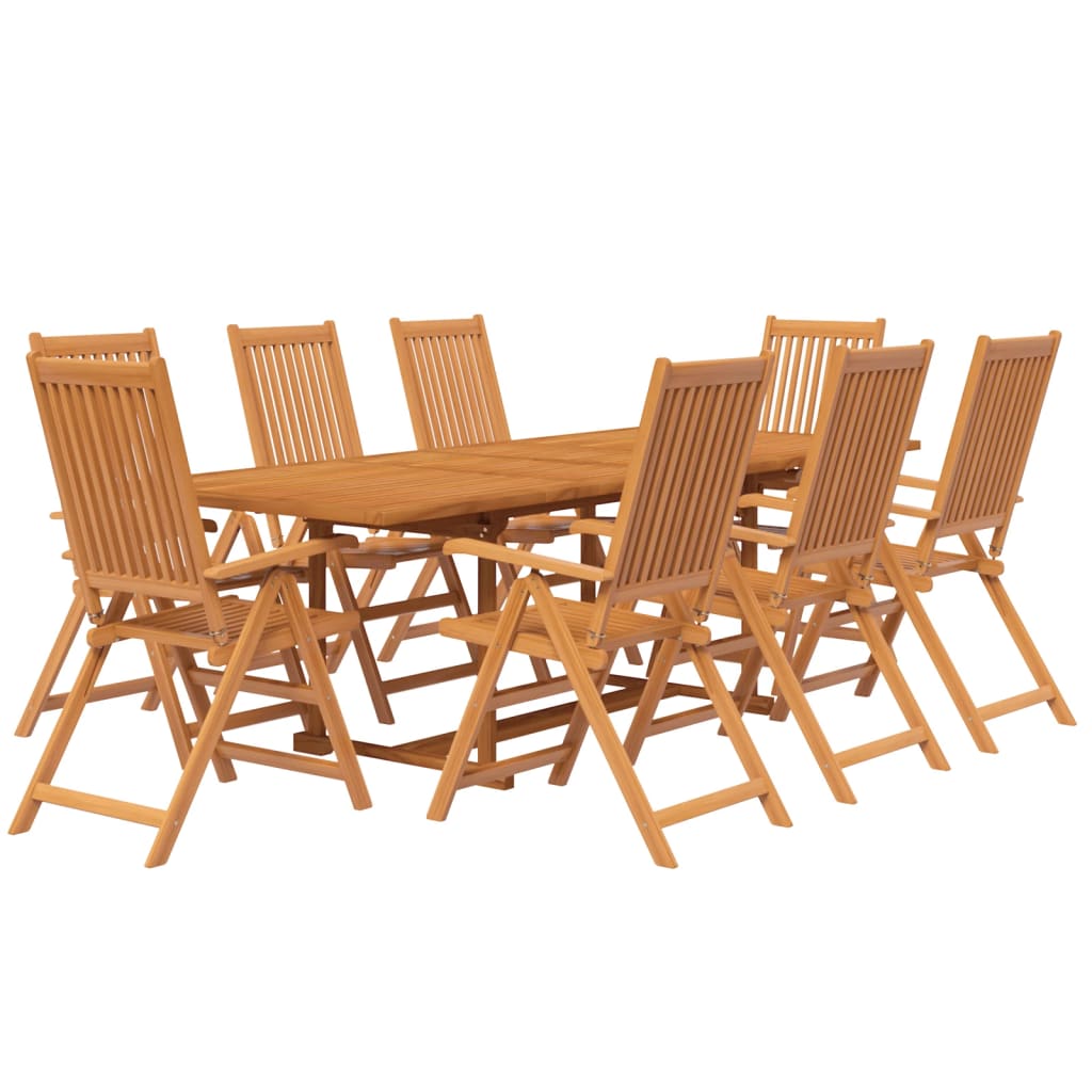 Garden Dining Set | Natural wood | Solid acacia wood | Large