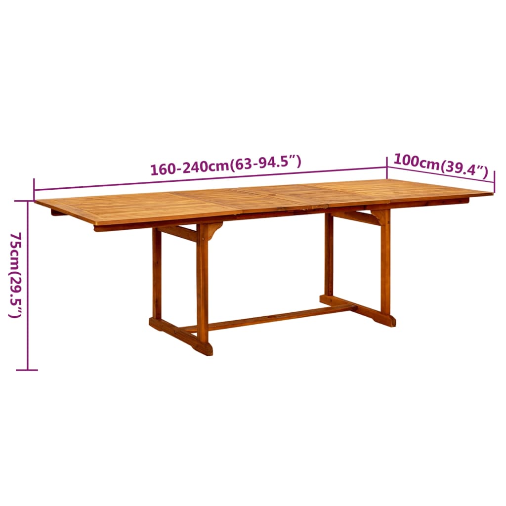 Garden Dining Set | Natural wood | Solid acacia wood | Large