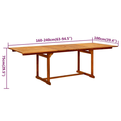 Garden Dining Set | Natural wood | Solid acacia wood | Large