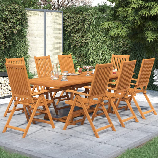 Garden Dining Set | Natural wood | Solid acacia wood | Large